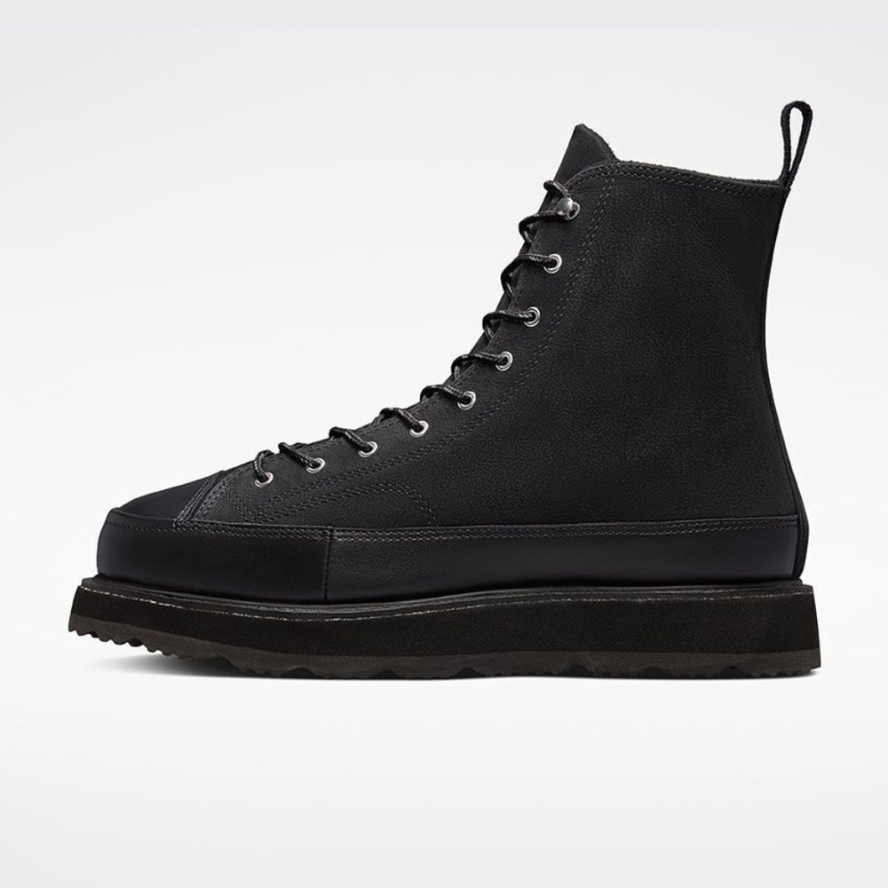 CONVERSE Chuck Taylor Crafted Leather Terrain Boots Shoe 173213C Black - Picture 2 of 11